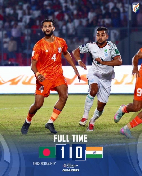 天下名次小组最高！印度队0-1孟加拉国，亚初赛5轮不堪小组垫底